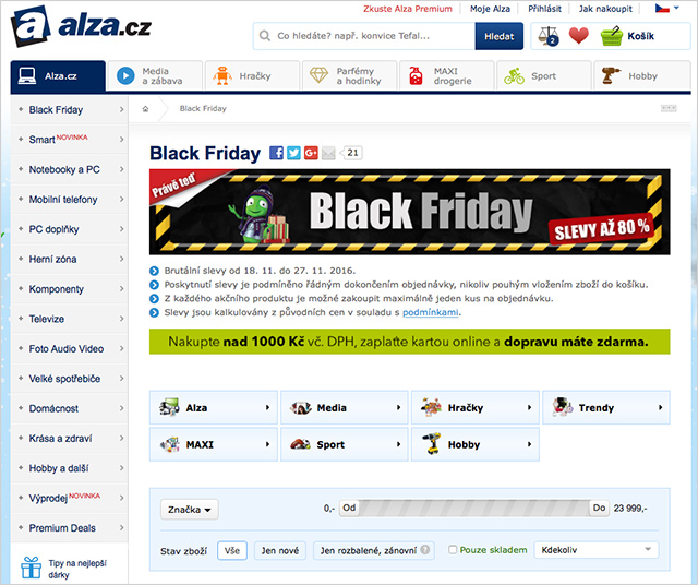 Black Friday Alza.cz