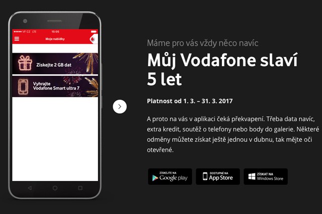 Můj Vodafone slaví 5 let a rozdává dárky