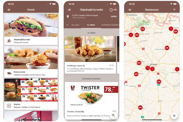 V KFC si nově můžete objednat jídlo dopředu přes aplikaci