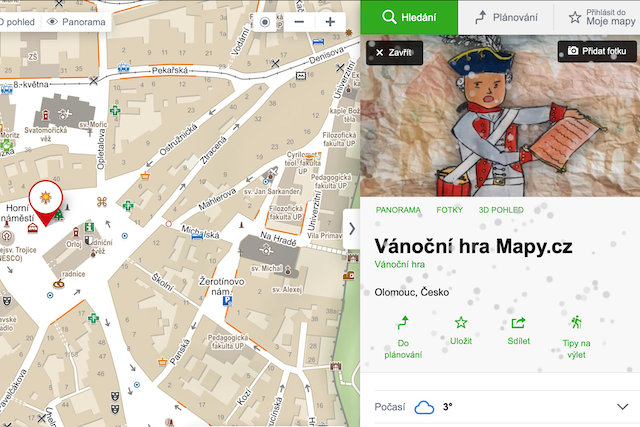Mapy.cz spustily pohádkovou vánoční hru