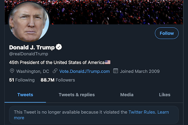 Sociální sítě Twitter, Instagram a Facebook zablokovaly Trumpovy účty