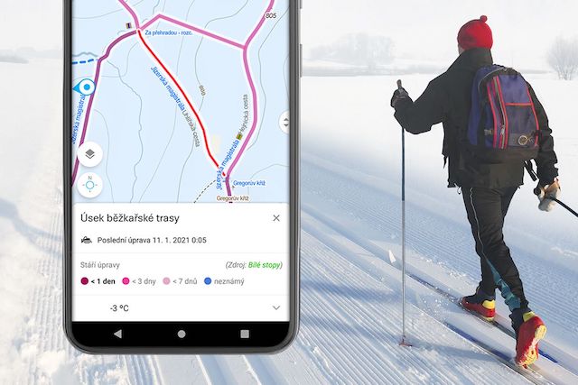 Mapy.cz nabídnou informace o upravenosti běžkařských tras