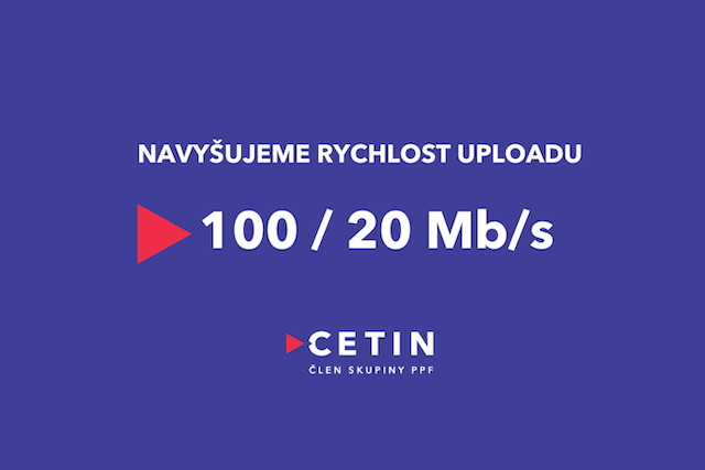 CETIN v síti xDSL navyšuje rychlost uploadu na dvojnásobek