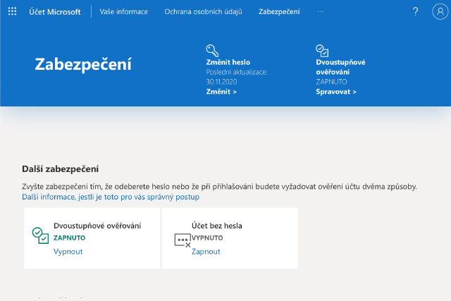 Microsoft končí s hesly a zavádí biometrické přihlašování