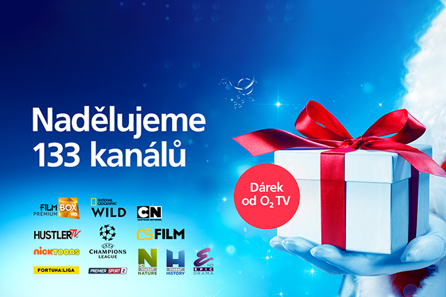 O2 TV svým divákům na Vánoce nadělí více programů a sledování na neomezeném počtu zařízení