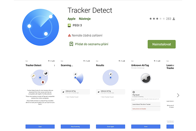 AirTag mohou používat i majitelé Androidů, Apple vydal novou aplikaci Tracker Detect