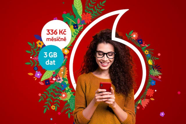 Vodafone uvedl nový limitovaný tarif: 130 volných minut, neomezené SMS a 3 GB dat za 336 Kč
