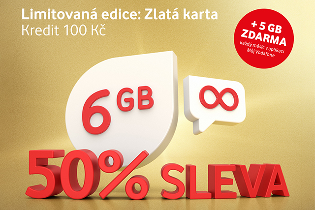 Vodafone nabízí limitovanou Zlatou kartu s 50% slevou