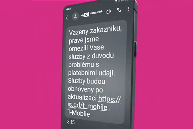 T-Mobile varuje před podvodnými SMS, útočníci se vydávají za operátora