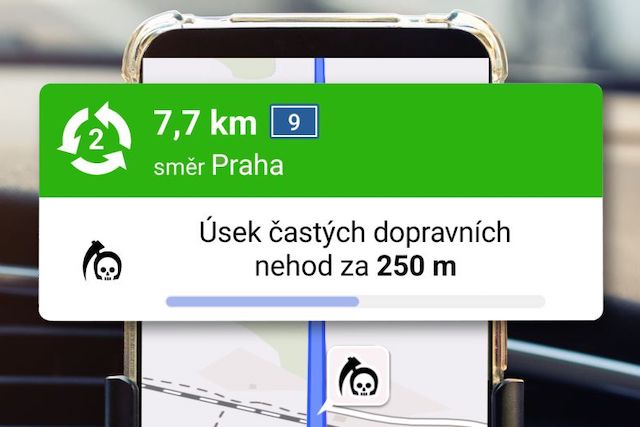 Mapy.cz nově upozorňují na místa častých nehod