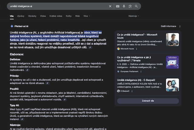 Google spustil AI přehledy ve vyhledávání i v Česku