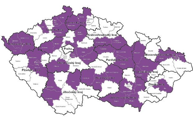 Mapa GEO regionů platná od 15.3.2013