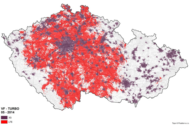 Vodafone pokrytí Turbo Internetem 5/2014