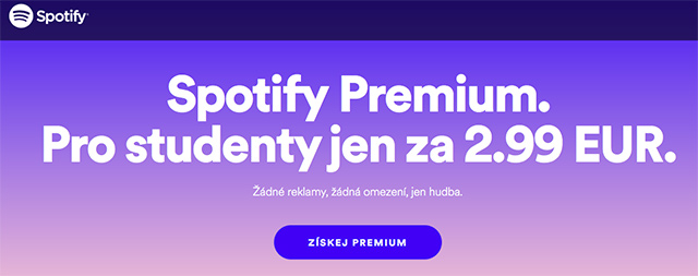 Spotify Premium pro studenty