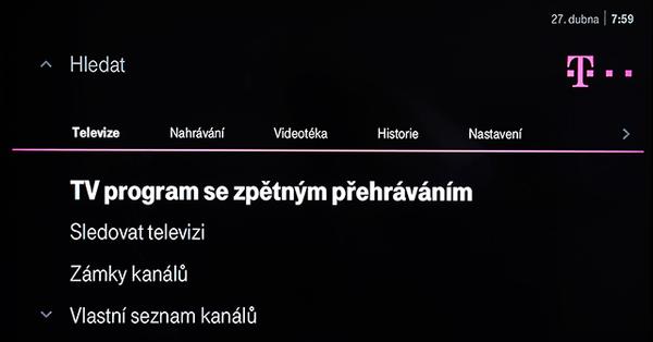 T-Mobile TV zpětné přehrávání