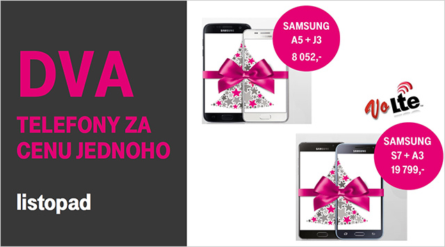 T-Mobile vánoční nadílka - dva telefony za cenu jendoho