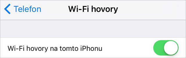 Aktivace Wi-Fi volání na iPhonech s iOS 9.3